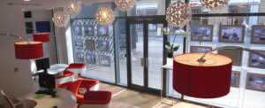 estate agent in birmingham city centre shop interior